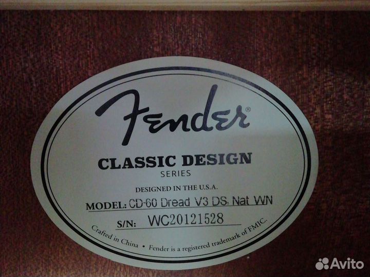 Акустическая гитара fender cd 60