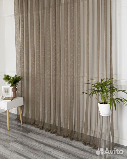 Тюль Ирис кофе