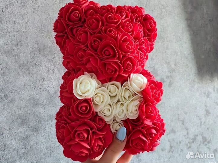 Мишка из роз новый