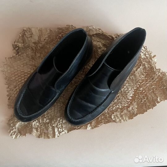 Лоферы высокие loro piana кожаные