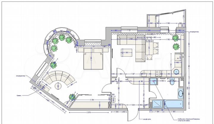 2-к. квартира, 77,1 м², 11/15 эт.