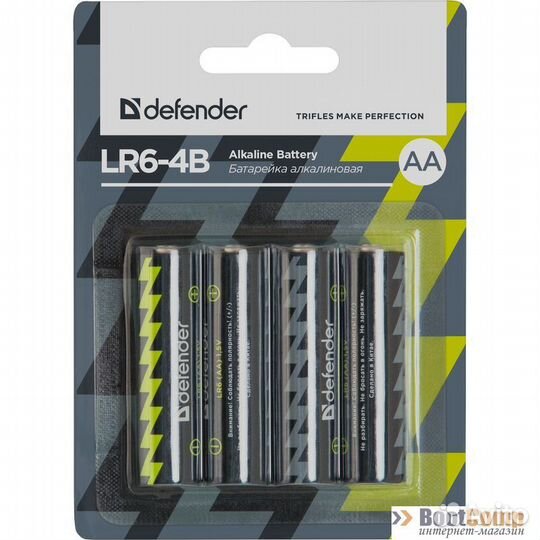 Батарейка алкалиновая Defender LR06-4B 56012