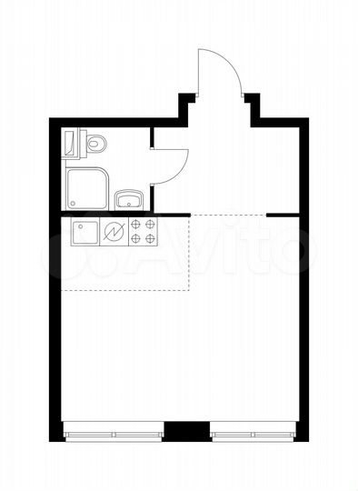 Квартира-студия, 28,3 м², 4/22 эт.