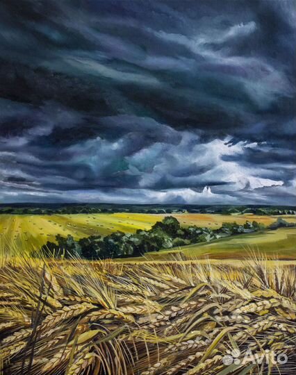 Картина маслом Пшеничные поля Пейзаж