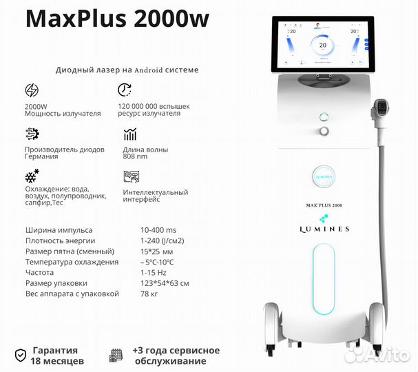 Аппарат для эпиляции Лю’минес максплюс 2000W