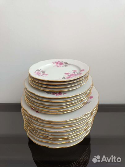 Столовый сервиз (20) Розовая ветка, Дулево СССР