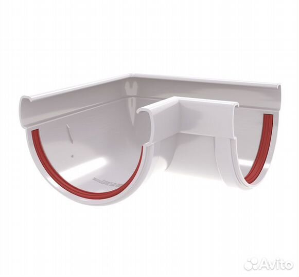 Угол желоба 90 гр. пвх RAL 9003 белый grand line