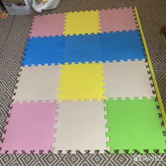 Мягкий коврик - пазл, детский коврик, 34 шт