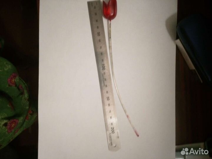 Стеклянный тюльпан. Ручная работа. Высота 20 см