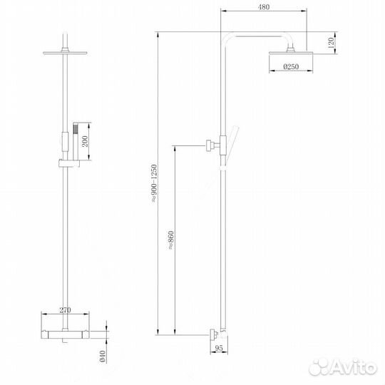 Душевая стойка abber Wasser Kreis AF8160B