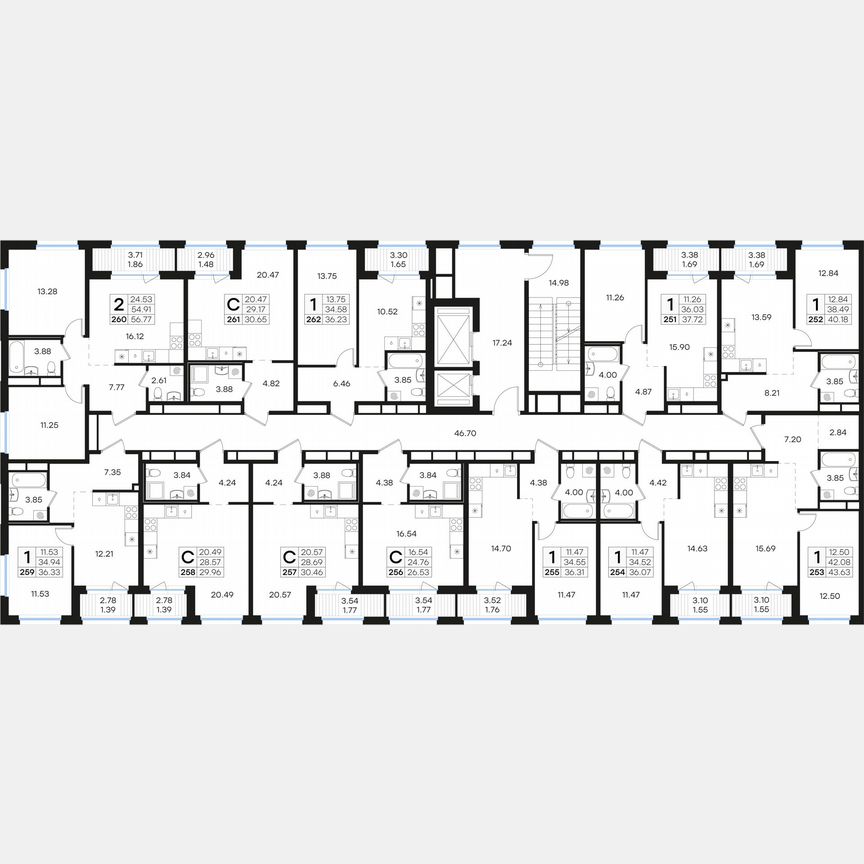 1-к. квартира, 40,2 м², 9/15 эт.
