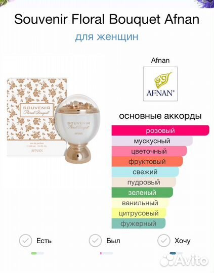 Духи Souvenir Floral Bouquet Afnan