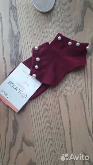 Новые носки женские с жемчужинками