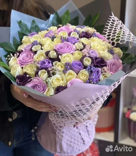 Букеты из мыльных роз