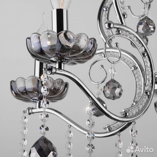 Подвесная люстра Eurosvet Brezza 10107/5 хром/дымч