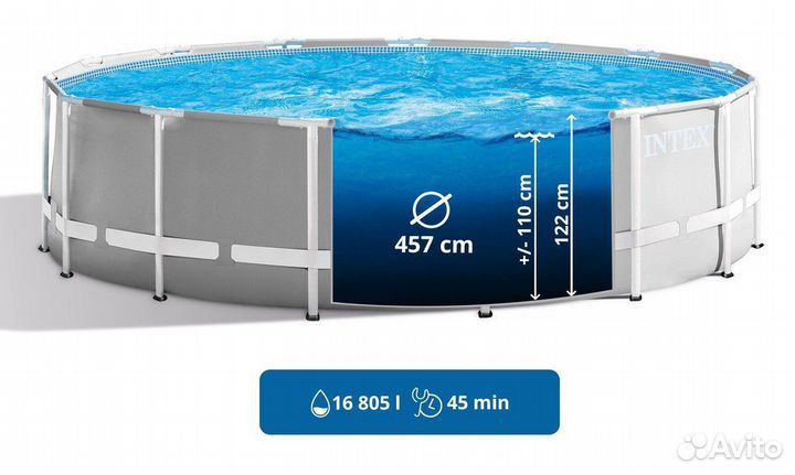 Бассейн Premium Intex 457x122см каркасный