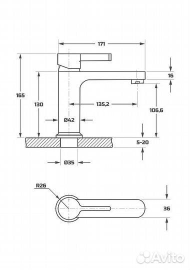 PL10106.1 смеситель для раковины