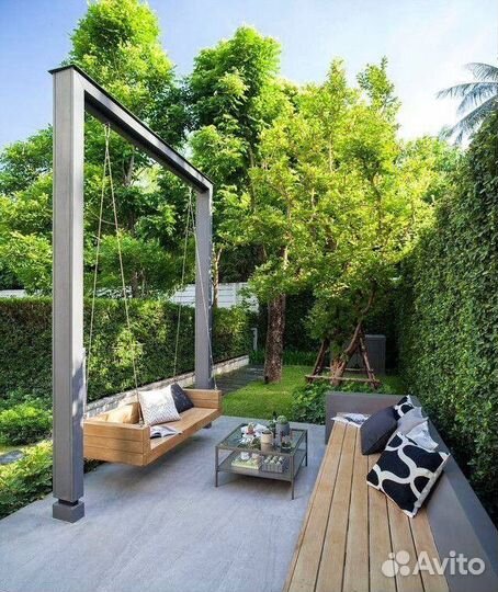 Садовые качели подвесные одинарные