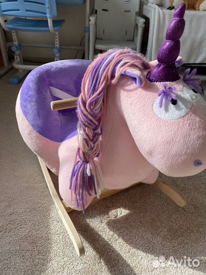 Лошадь качалка единорожка