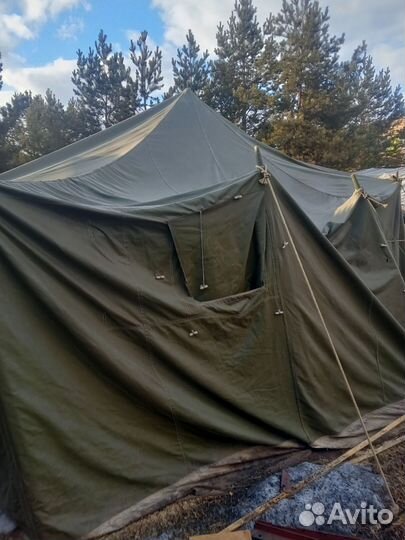 Палатка советская 4на 5 прорезиненный брезент