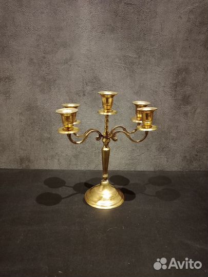 Подсвечник на 5 свечей, латунь