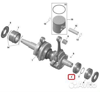 420832178 Подшипник Коленвала Для Ski Doo Gen4 850