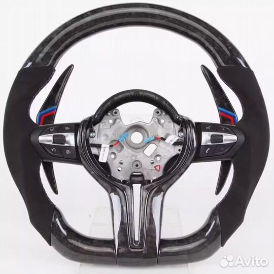 Руль BMW карбон, подогрев, дисплей, лепестки