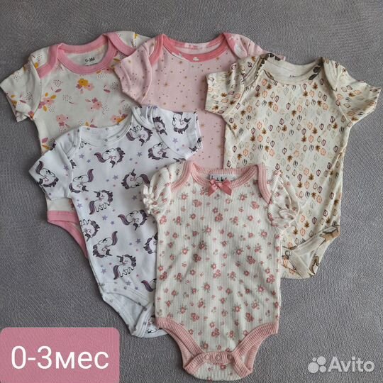 Боди для девочек, новые, 62,68,74,80,86,92