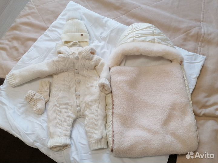 Конверт на выписку зимний, комбинезон на меху