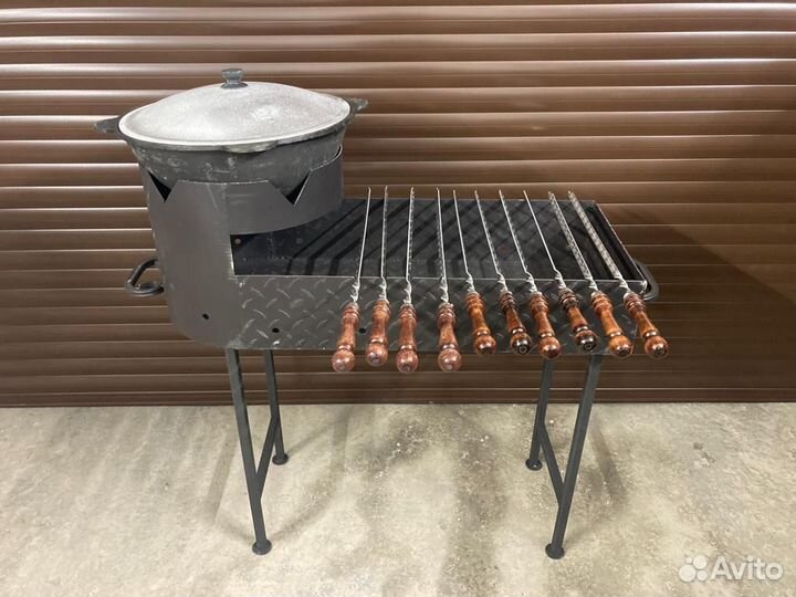 Мангал с печью под казан 10-12 литров