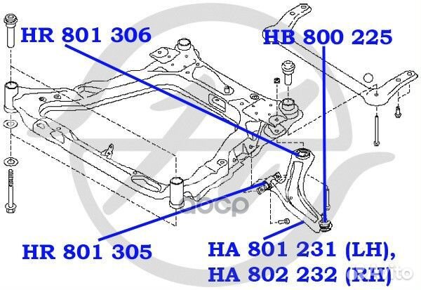 Рычаг передней подвески, нижний, левый HA 801 2