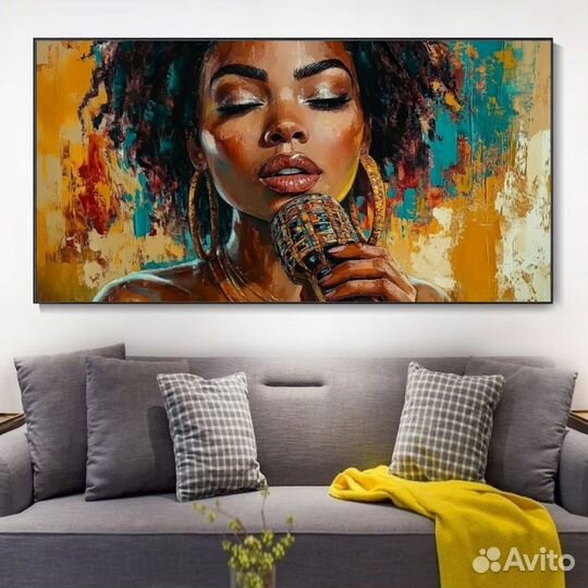 Большая картина текстурной пастой свобода голоса