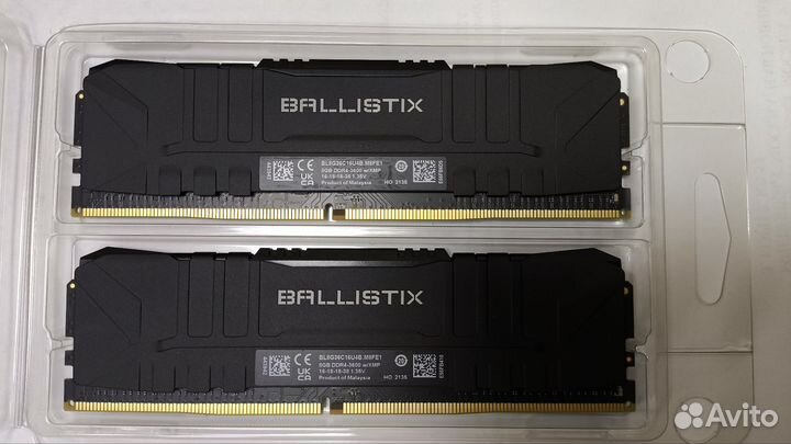 Память Crucial Ballistix DDR4 3600 MHz 2x8GB