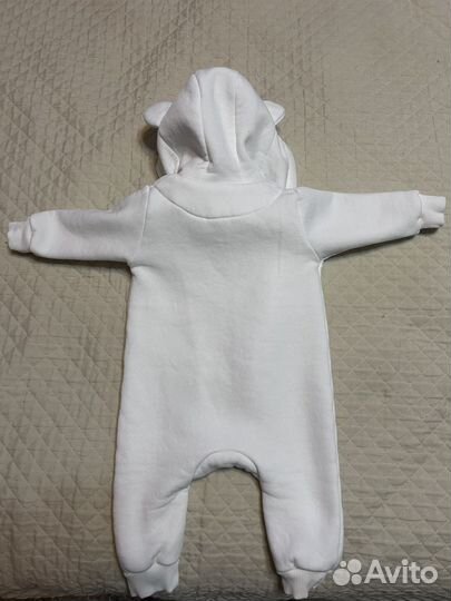 Комбинезон флисовый белый 68