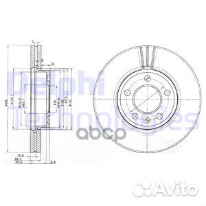Диск торм. пер. вент.308x30 5 отв BG9891 Delphi