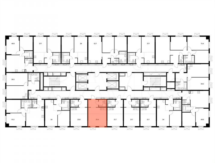 Квартира-студия, 25,4 м², 18/24 эт.