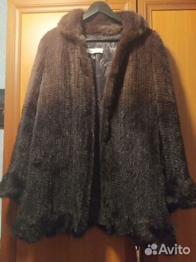 Шуба полушубок из вязаной норки