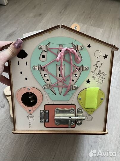 Бизиборд домик со светом большой развивающий