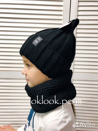 Зимний комплект шапка снуд
