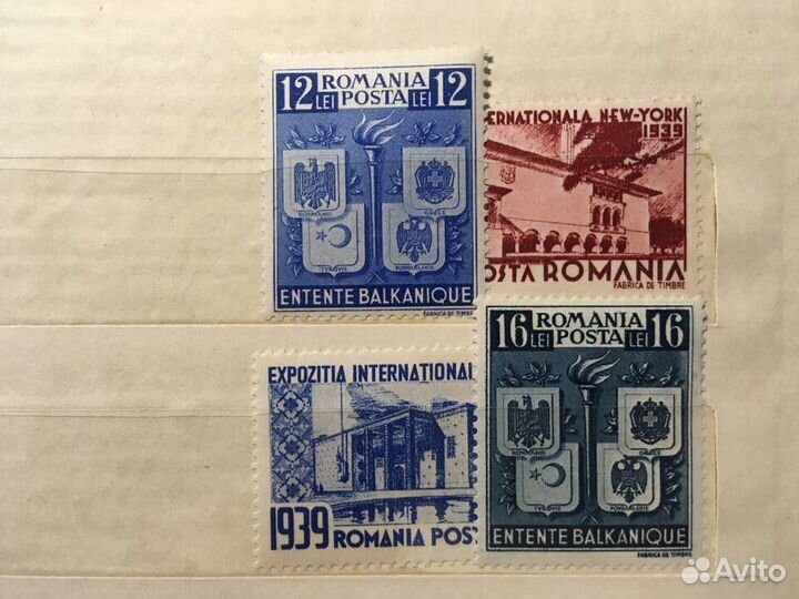 Румыния, марки 1936 - 1943 г. MNH**OG