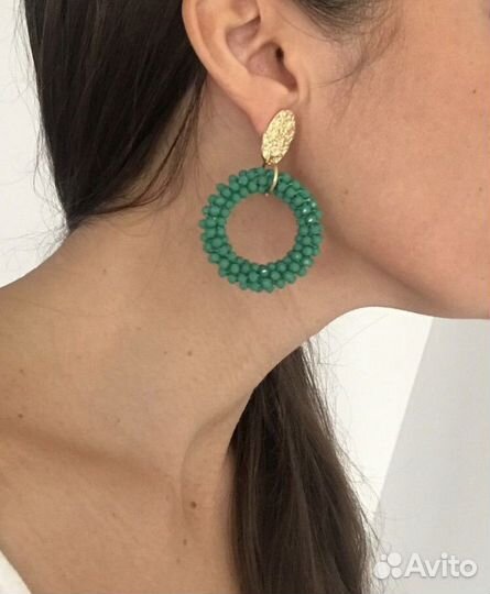 Серьги чешский бисер