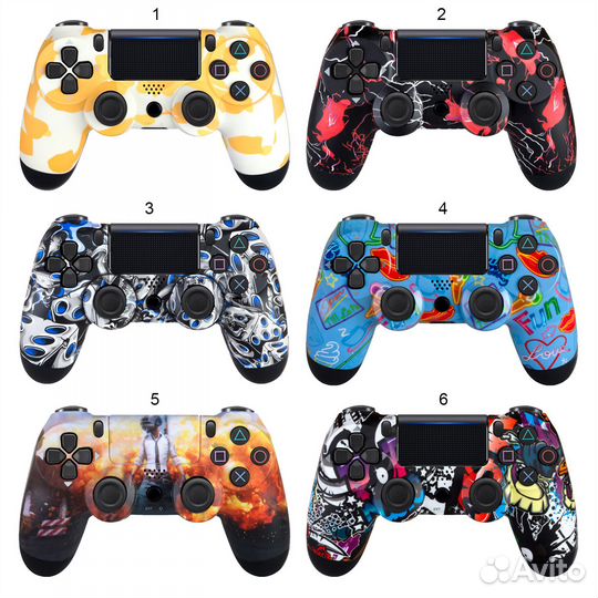 Джойстик PS4 Dualshock беспроводной AA с рисунками