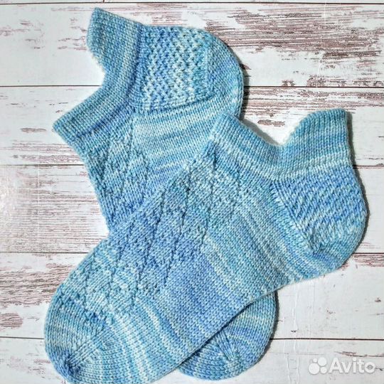 Короткие спортивные вязаные носки с задниками