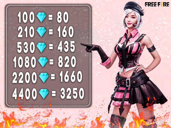 Алмазы Free Fire / Пополнение по id / Донат