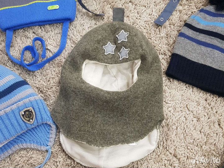 Шапки осень/весна/зима на ог 43-53 см