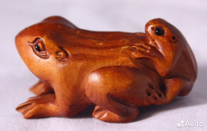 Статуэтка Лягушки - Нэцкэ из Дерева Самшит, ru*441