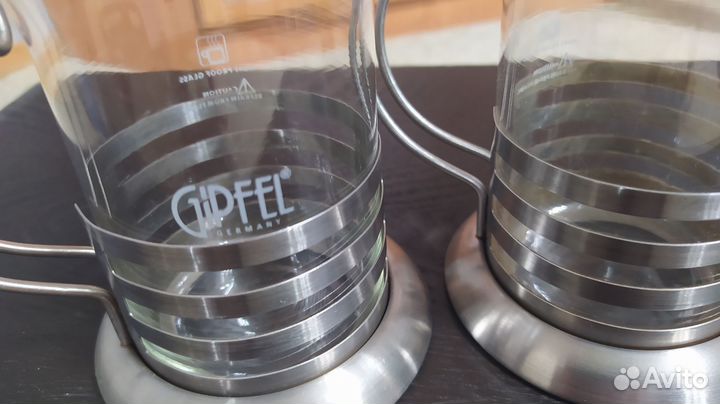 Стаканы с подстаканниками - набор