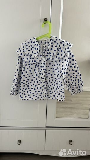 Рубашка блузка школьная в горошек 122-128 см