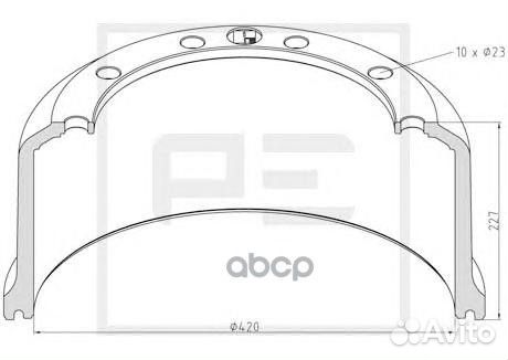 066.439-00A торм.барабан 420x180/196 H227 d3