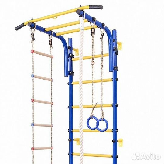 Шведская стенка Малыш сине-желтая